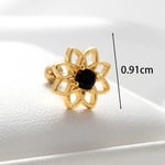 Goldfarbe / 1 Stück Simple Series Klassische Blumen-Ohrstecker mit 18 Karat Vergoldung für Damen Bild2